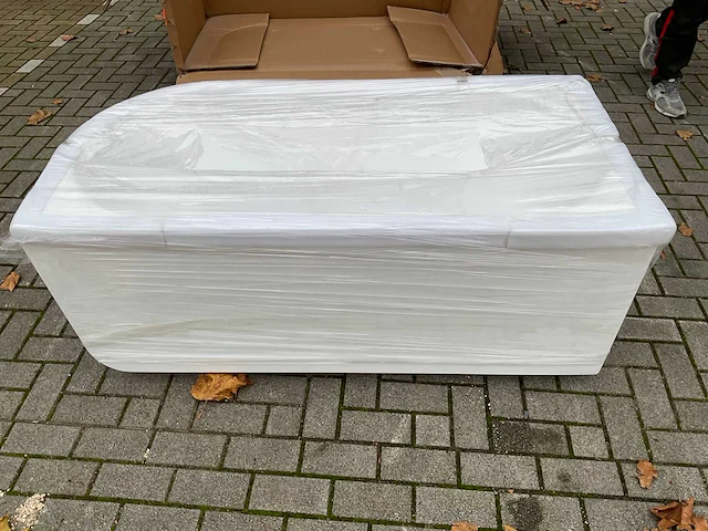 Half vrijstaand hoekbad links 150x75x58cm met afvoer acryl glans wit - afbeelding 4 van  8