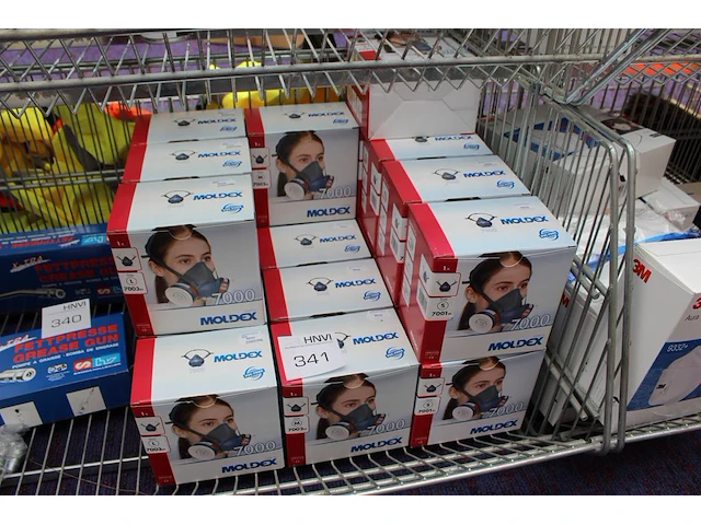 Halfgelaatsmaskers moldex maten s, m en l ruim 20 stuks. excl. draadmand - afbeelding 1 van  2