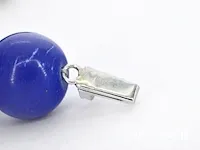 Halsketting met lapis lazuli edelsteen en een witgouden sluiting met diamant - afbeelding 7 van  8