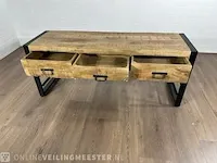 Haltafel – mangohout – metalen onderstel - afbeelding 6 van  7