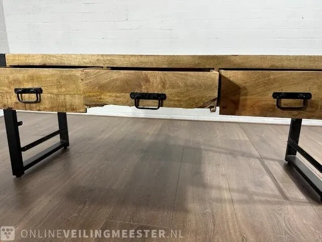 Haltafel – mangohout – metalen onderstel - afbeelding 7 van  7