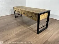 Haltafel – mangohout – metalen onderstel - afbeelding 2 van  6
