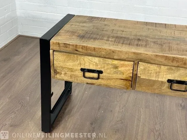 Haltafel – mangohout – metalen onderstel - afbeelding 5 van  6