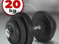 Halter - dumbbell - totaalgewicht 20kg - met ergonomisch handvat met grip, ø25 mm, kunststof behuizing met stalen, stersloten - halterstangen - afbeelding 1 van  6