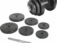 Halter - dumbbell - totaalgewicht 20kg - met ergonomisch handvat met grip, ø25 mm, kunststof behuizing met stalen, stersloten - halterstangen - afbeelding 2 van  6
