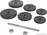 Halter - dumbbell - totaalgewicht 20kg - met ergonomisch handvat met grip, ø25 mm, kunststof behuizing met stalen, stersloten - halterstangen - afbeelding 3 van  6