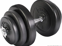 Halter - dumbbell - totaalgewicht 20kg - met ergonomisch handvat met grip, ø25 mm, kunststof behuizing met stalen, stersloten - halterstangen - afbeelding 4 van  6