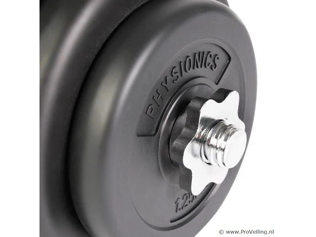 Halter - dumbbell - totaalgewicht 20kg - met ergonomisch handvat met grip, ø25 mm, kunststof behuizing met stalen, stersloten - halterstangen - afbeelding 6 van  6