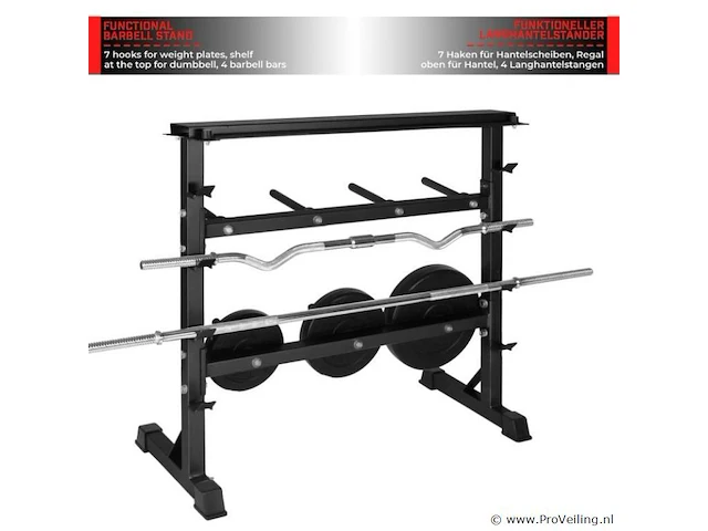 Halter-, en gewichtstandaard voor halterstang en schijven en dumbells max 300 kg - afbeelding 11 van  12