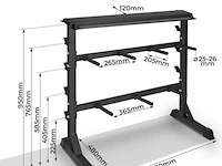 Halter-, en gewichtstandaard voor halterstang en schijven en dumbells max 300 kg - afbeelding 12 van  12