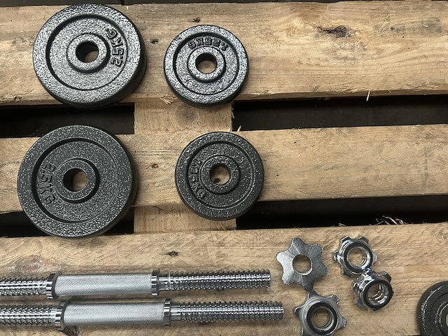 Halterset met 10 halterschijven gietijzer - afbeelding 3 van  8
