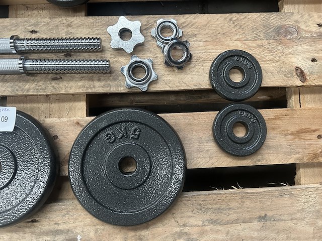 Halterset met 10 halterschijven gietijzer - afbeelding 4 van  8