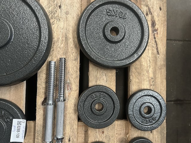 Halterset met 10 halterschijven gietijzer - afbeelding 5 van  8