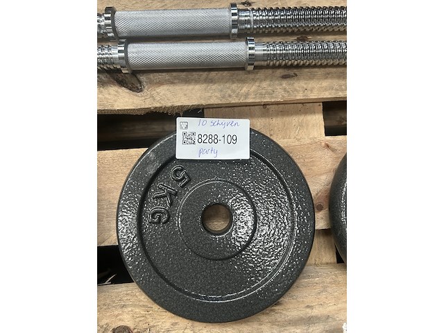 Halterset met 10 halterschijven gietijzer - afbeelding 7 van  8