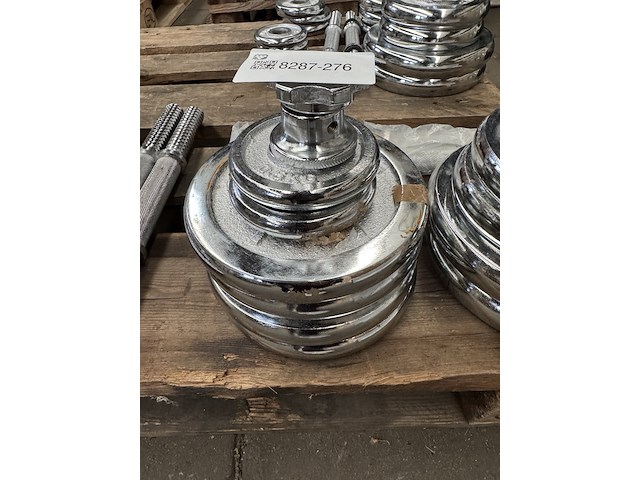 Halterset (totaal 10 halterschijven: 2x 5 kg, 2x 2,5 kg, 4x 2,25 kg, 2x 0,5 kg) - afbeelding 2 van  5