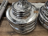 Halterset (totaal 10 halterschijven: 2x 5 kg, 2x 2,5 kg, 4x 2,25 kg, 2x 0,5 kg) - afbeelding 2 van  5