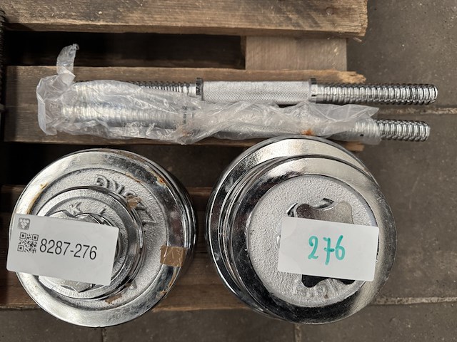 Halterset (totaal 10 halterschijven: 2x 5 kg, 2x 2,5 kg, 4x 2,25 kg, 2x 0,5 kg) - afbeelding 5 van  5