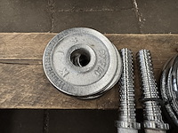 Halterset (totaal 15 halterschijven: 2x 5 kg, 2x 2,5 kg, 5x 2,25 kg, 3x 0,75 kg, 3x 0,5 kg) - afbeelding 4 van  10