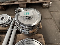 Halterset (totaal 15 halterschijven: 2x 5 kg, 2x 2,5 kg, 5x 2,25 kg, 3x 0,75 kg, 3x 0,5 kg) - afbeelding 6 van  10