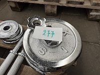 Halterset (totaal 15 halterschijven: 2x 5 kg, 2x 2,5 kg, 5x 2,25 kg, 3x 0,75 kg, 3x 0,5 kg) - afbeelding 8 van  10