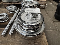 Halterset (totaal 15 halterschijven: 2x 5 kg, 2x 2,5 kg, 5x 2,25 kg, 3x 0,75 kg, 3x 0,5 kg) - afbeelding 9 van  10
