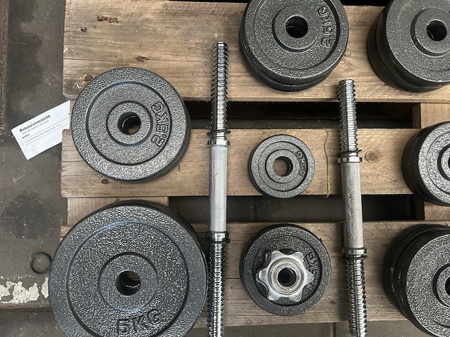 Haltersets met 51 halterschijven gietijzer - afbeelding 8 van  9