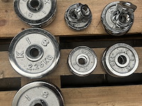 Haltersets met ca. 23 halterschijven gietijzer - afbeelding 2 van  6