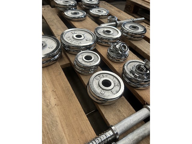 Haltersets met ca. 23 halterschijven gietijzer - afbeelding 5 van  6