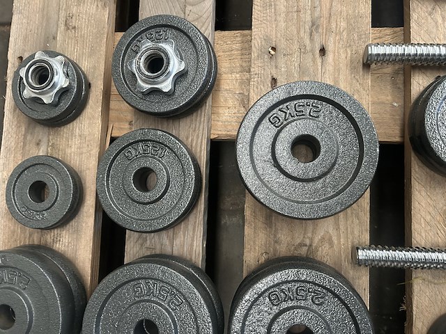 Haltersets met ca. 51 halterschijven gietijzer - afbeelding 9 van  9