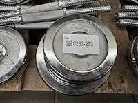 Haltersets (totaal 12 halterschijven: 4x 5 kg, 4x 2,5 kg, 4x 2,25 kg) - afbeelding 4 van  4