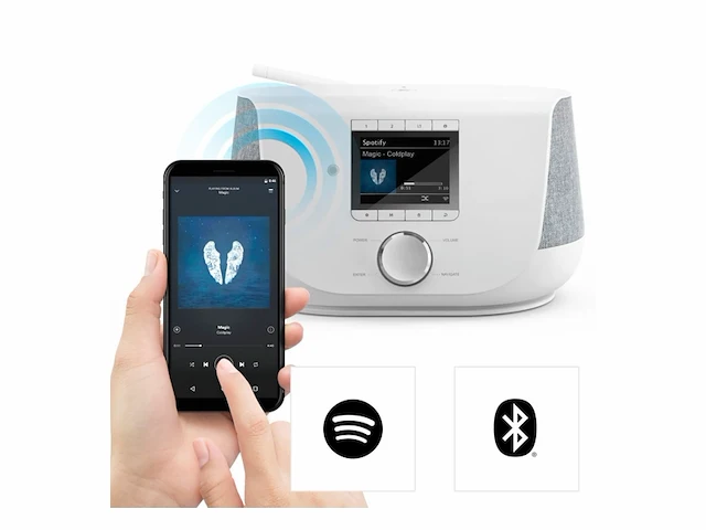 Hama digitale radio dir3300sbt, fm/dab/dab+/internetradio/app/bluetooth, wit - afbeelding 3 van  4