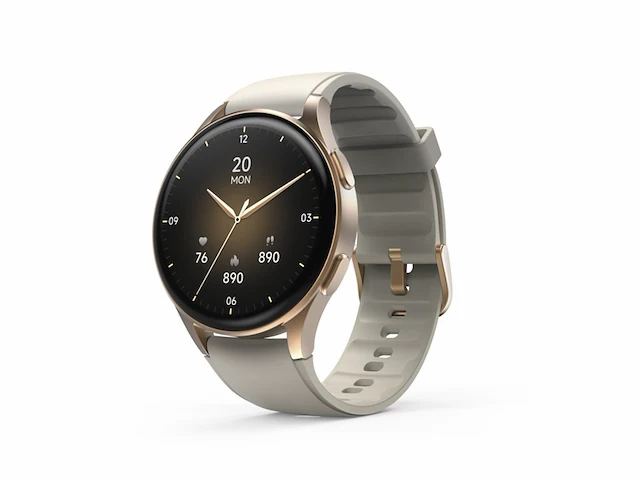 Hama smartwatch 8900 telefoonfunctie bluetooth gps & gezondheidsmonitoring beige - afbeelding 2 van  4
