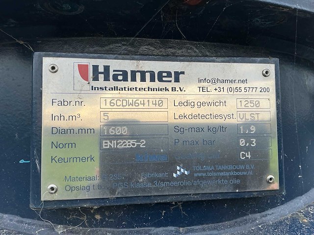 Hamer horizontale opslagtank - afbeelding 2 van  11