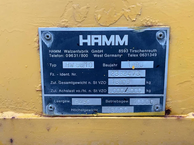 Hamm hw90/10 dubbele trommwals/asfaltwals - afbeelding 6 van  14