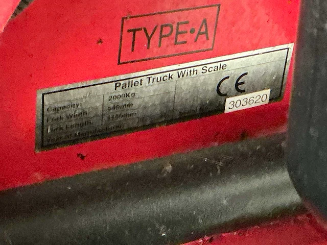 Hand hydraulische palletwagen met weegschaal - afbeelding 2 van  12