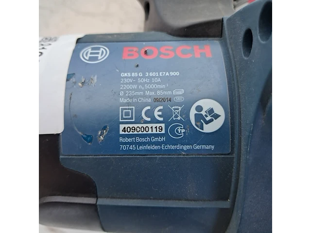 Handcirkelzaag 235mm 230v bosch, gks 85 g, bouwjaar 2014 - afbeelding 5 van  5