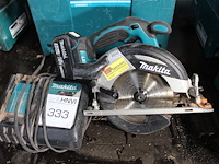 Handcirkelzaag makita met accu en lader in kunststof koffer. - afbeelding 1 van  3