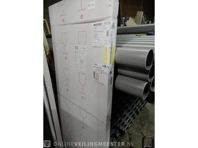 Handdoekradiator brugman , ibiza, wit, , 1714x750cm - afbeelding 2 van  3