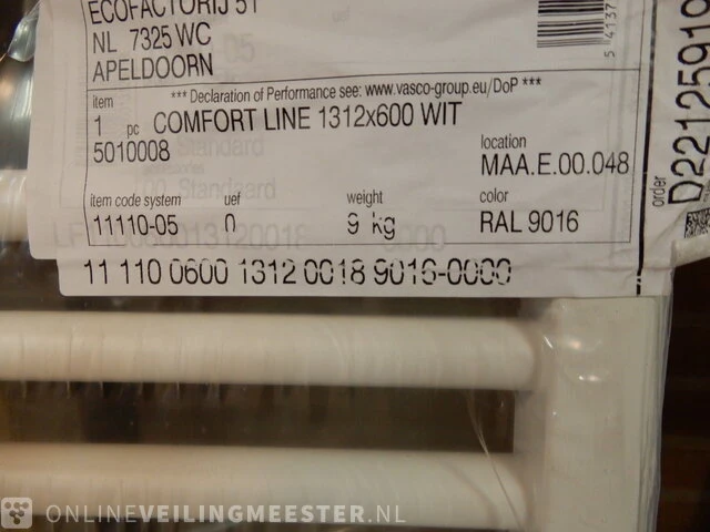 Handdoekradiator comfort line , wit, 131x60cm - afbeelding 3 van  3