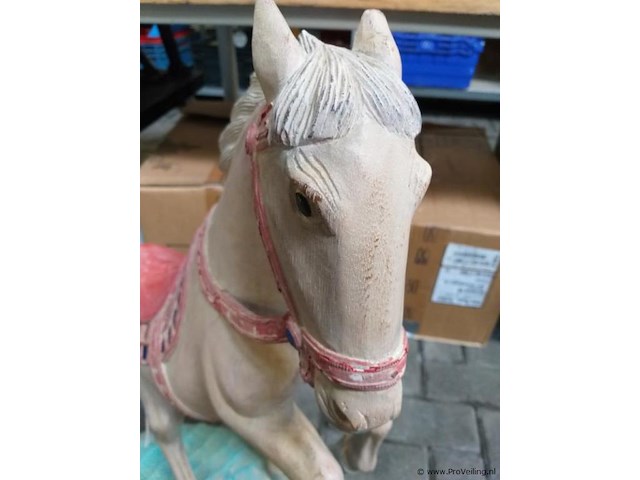 Handgemaakt decoratief steigerend sierpaard - 76 cm hoog - afbeelding 2 van  7