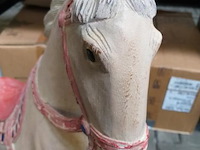 Handgemaakt decoratief steigerend sierpaard - 76 cm hoog - afbeelding 2 van  7