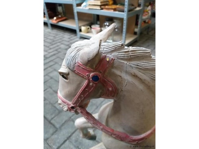 Handgemaakt decoratief steigerend sierpaard - 76 cm hoog - afbeelding 3 van  7