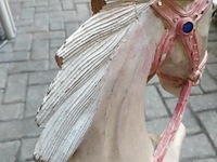 Handgemaakt decoratief steigerend sierpaard - 76 cm hoog - afbeelding 6 van  7