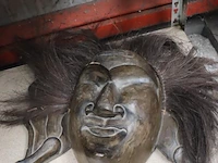 Handgemaakte houten maskers uit ghana - 3 stuks - afbeelding 2 van  5