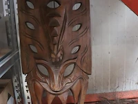 Handgemaakte houten maskers uit ghana - 3 stuks - afbeelding 4 van  5