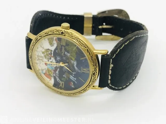 Handgeschilderd horloge - nappey besancon - met mogul schilderij - afbeelding 4 van  7