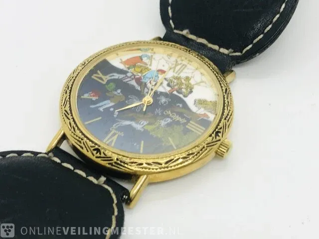Handgeschilderd horloge - nappey besancon - met mogul schilderij - afbeelding 5 van  7