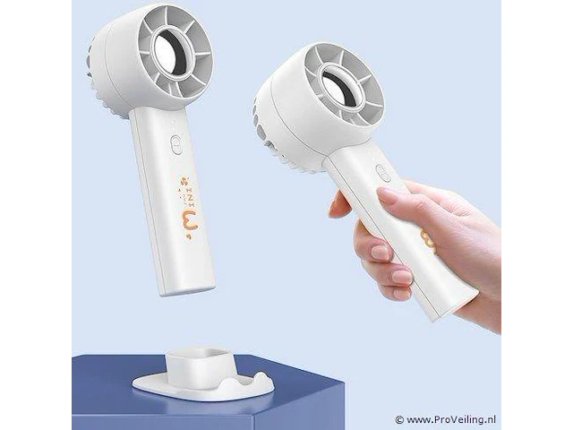 Handheld mini ventilator t-16 – compact, draagbaar & oplaadbaar (400mah) - wit - afbeelding 1 van  3