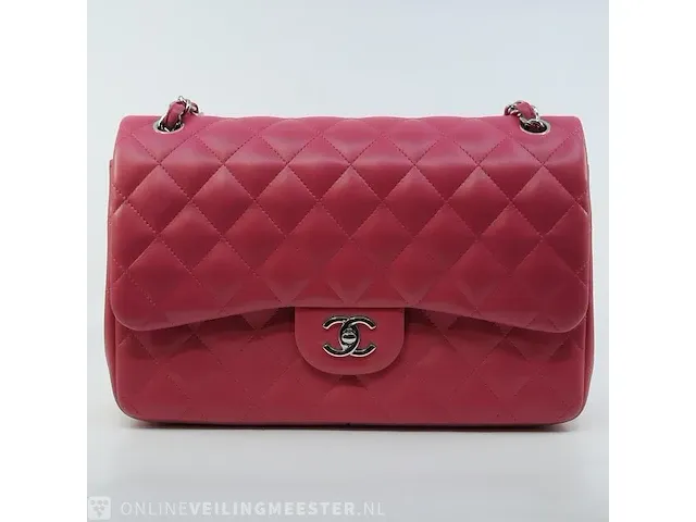 Handtas chanel, fuchsia double flap bag - afbeelding 3 van  19