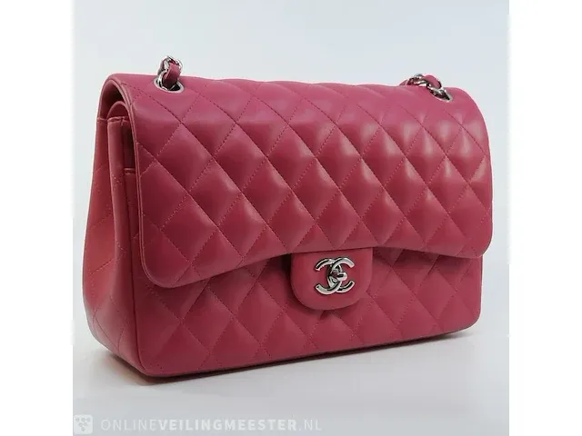 Handtas chanel, fuchsia double flap bag - afbeelding 4 van  19